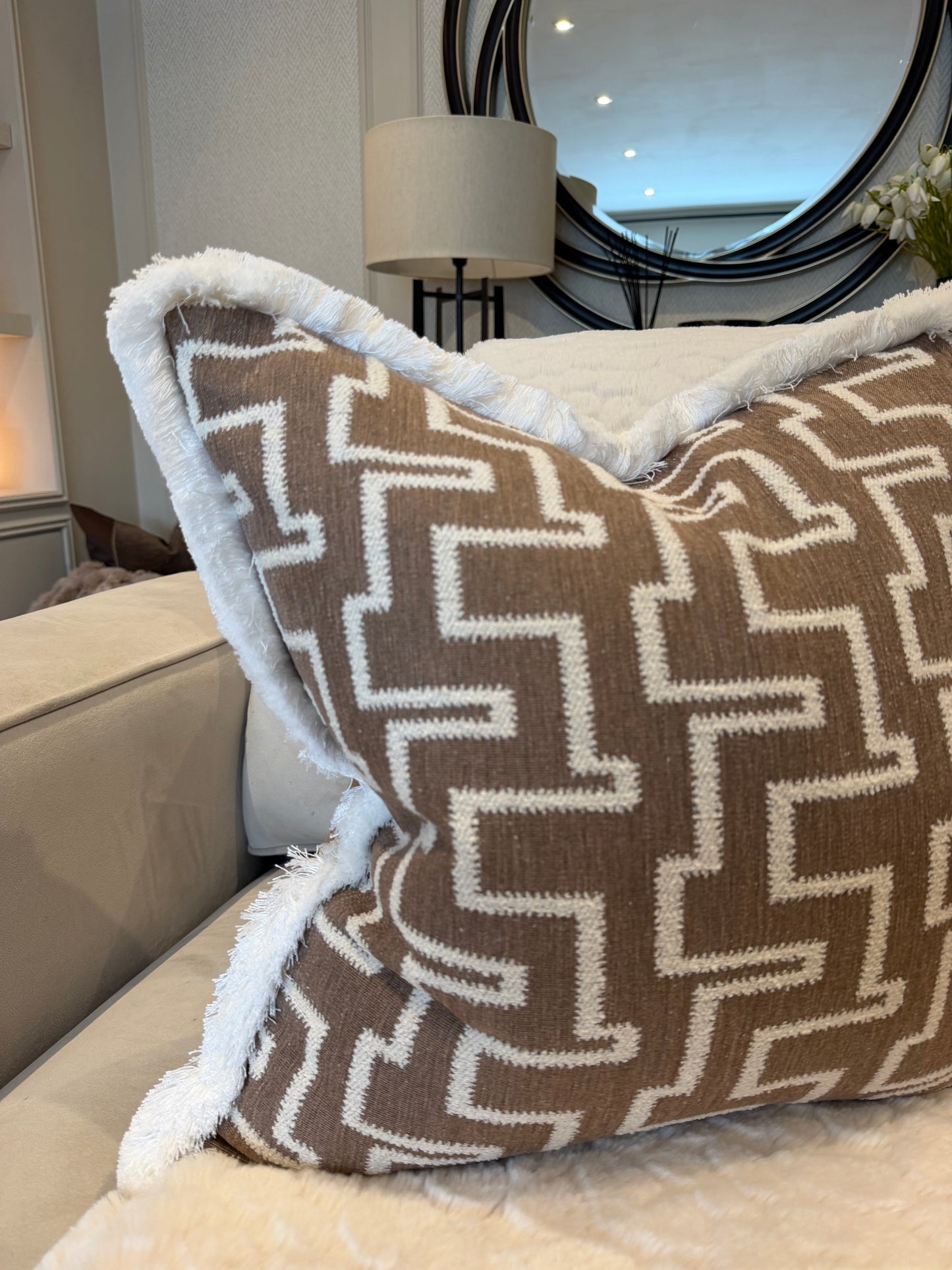 Livvy Weave Fringed Cushion