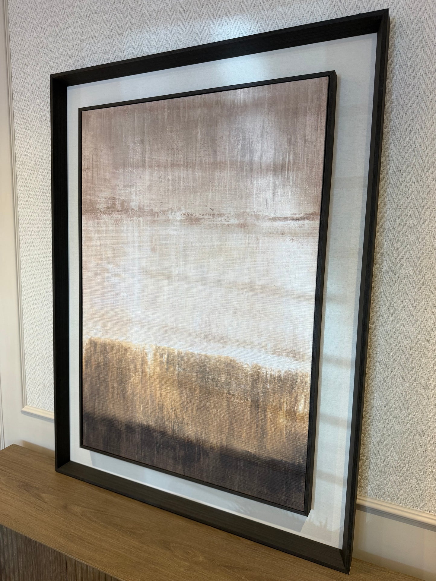 Whisper Horizon | Extra Large Abstract Linen Wall Art