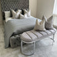 Perrie Grey Tufted Linen Bench