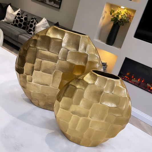 Anouska Gold Round 26cm Vase
