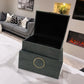 Green and Black Faux Litchi Leather Boxes Set of 2