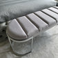 Perrie Grey Tufted Linen Bench