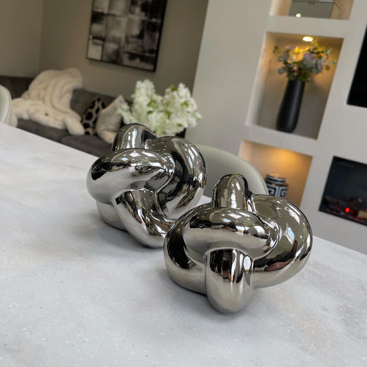 Silver Knot Ceramic Medium Sculpture