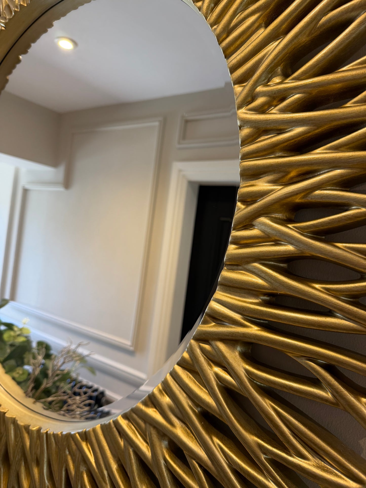 Nova Champagne Round Mirror