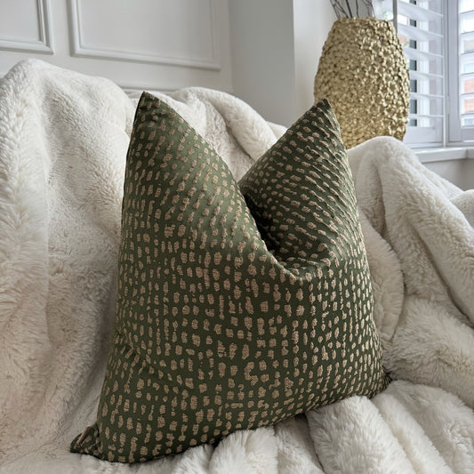 Louella Olive Green Textured 20" Cushion
