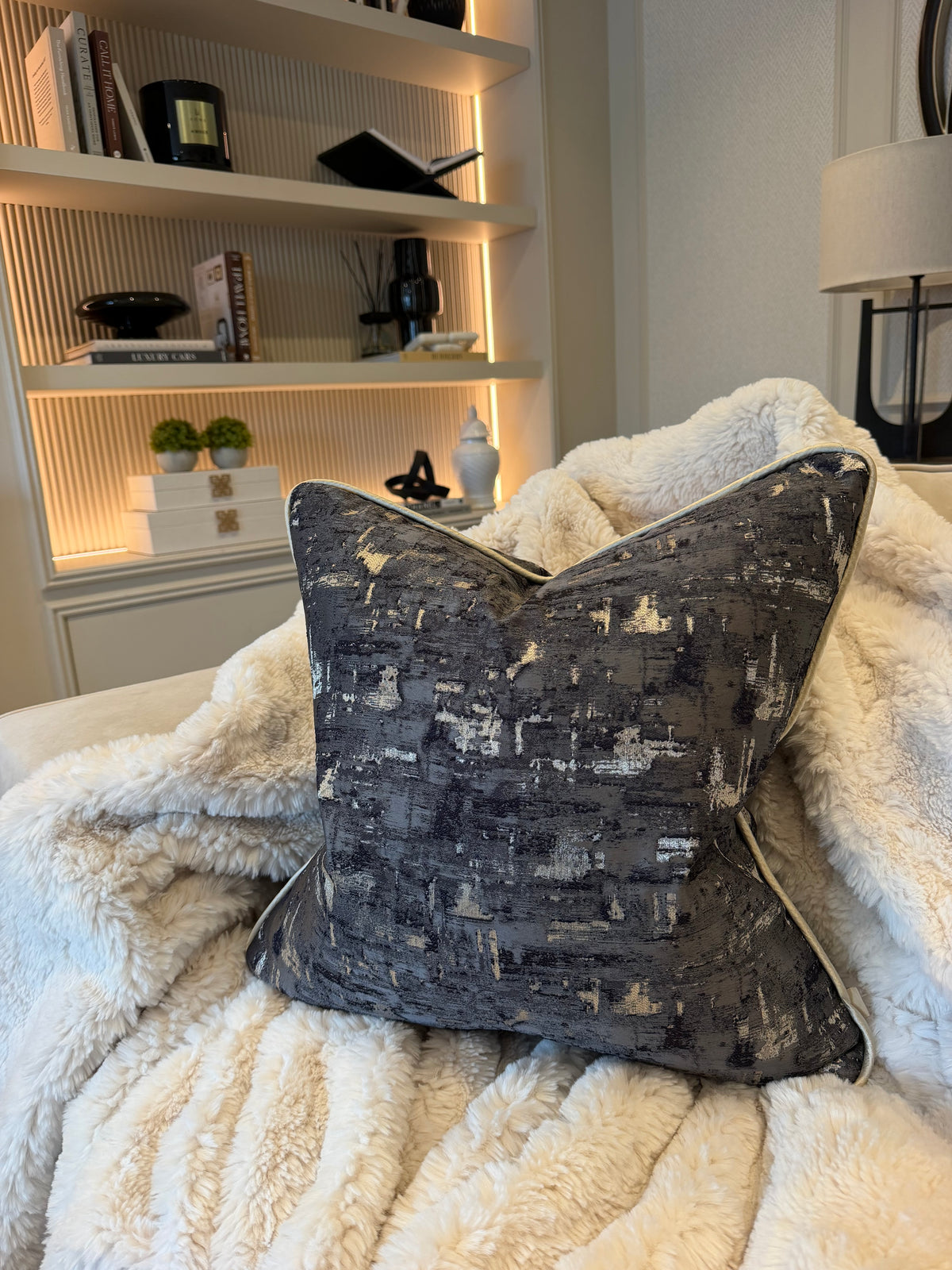 Noir Abstract Luxury Cushion