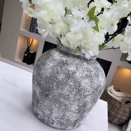 Carnac Aged Stone Ceramic Vase