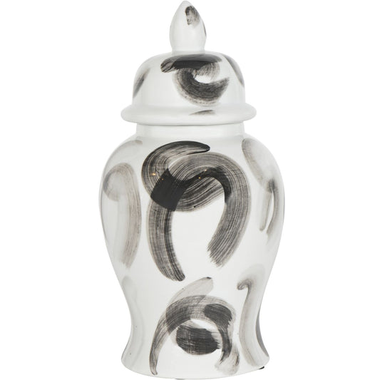 Monochrome Brushstroke Ginger Jar - Small