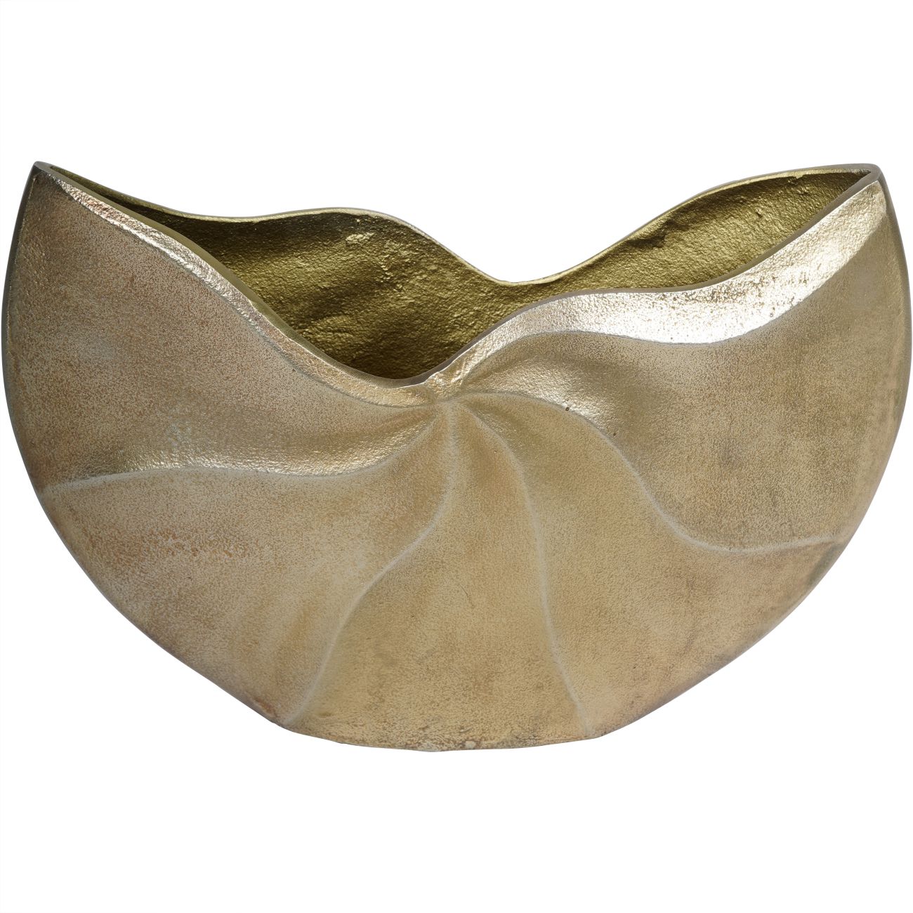 Gold Cast Swirl Textured Vase