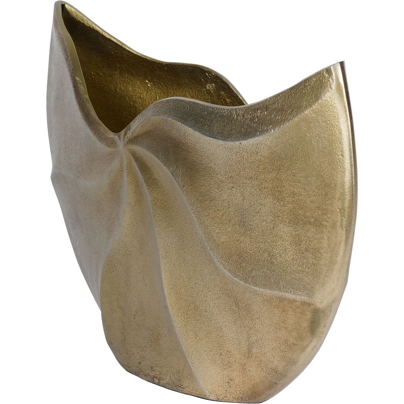 Gold Cast Swirl Textured Vase