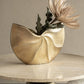 Gold Cast Swirl Textured Vase