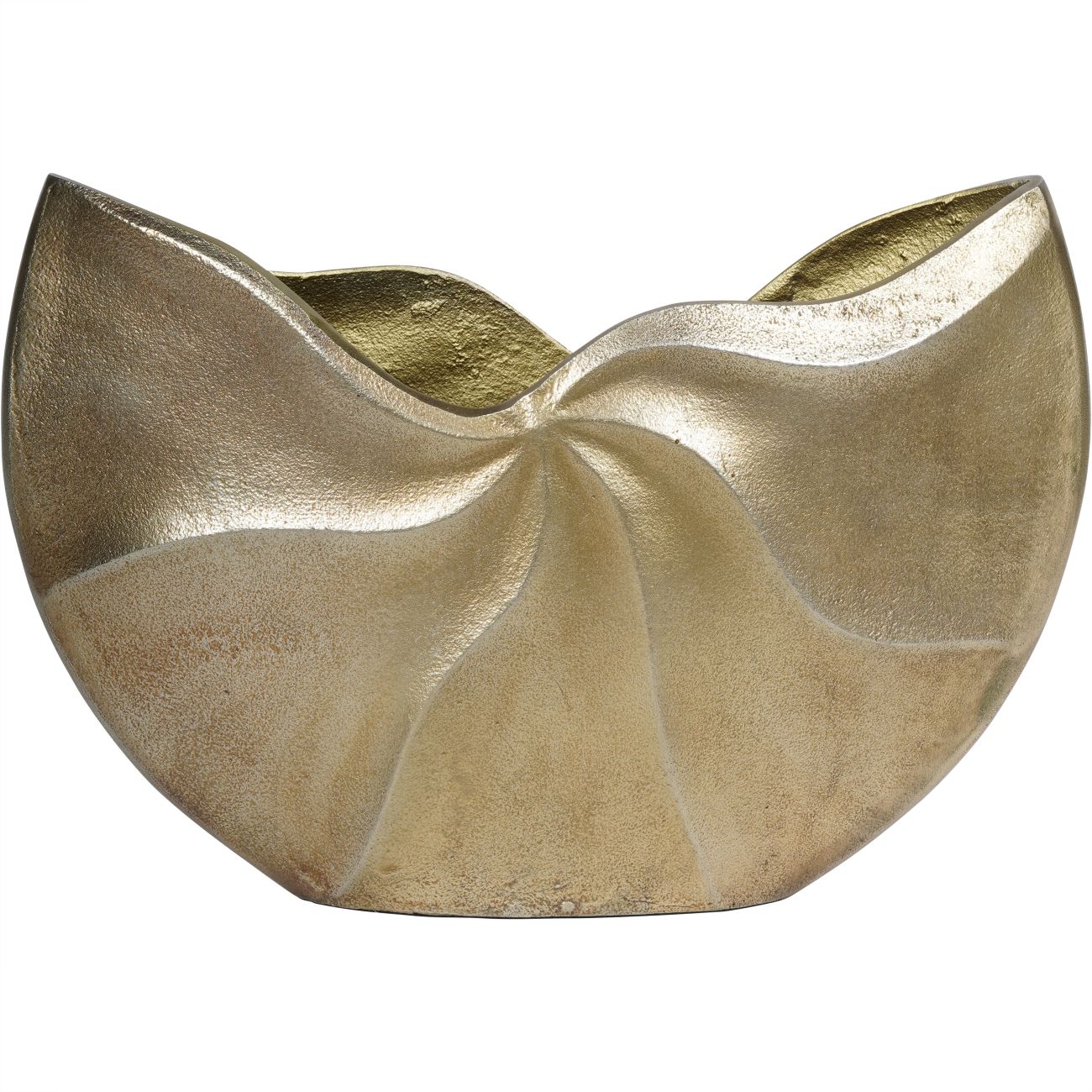 Gold Cast Swirl Textured Vase