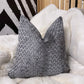 Grey Wave Cut Velvet Cushion 22"