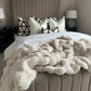 Cream Waffle Luxury Faux Fur Throw