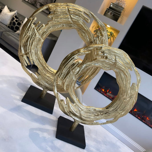 Marlo Gold Round 39cm Metal Sculpture