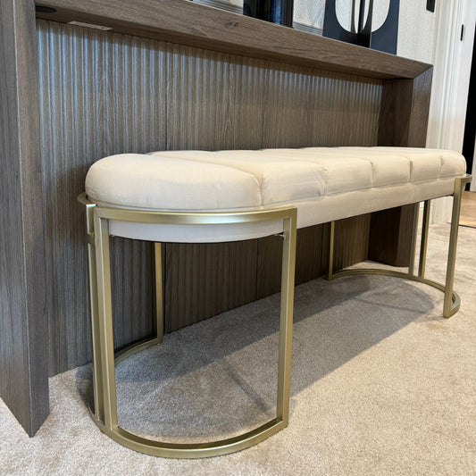 Esme Cream Tufted Bench