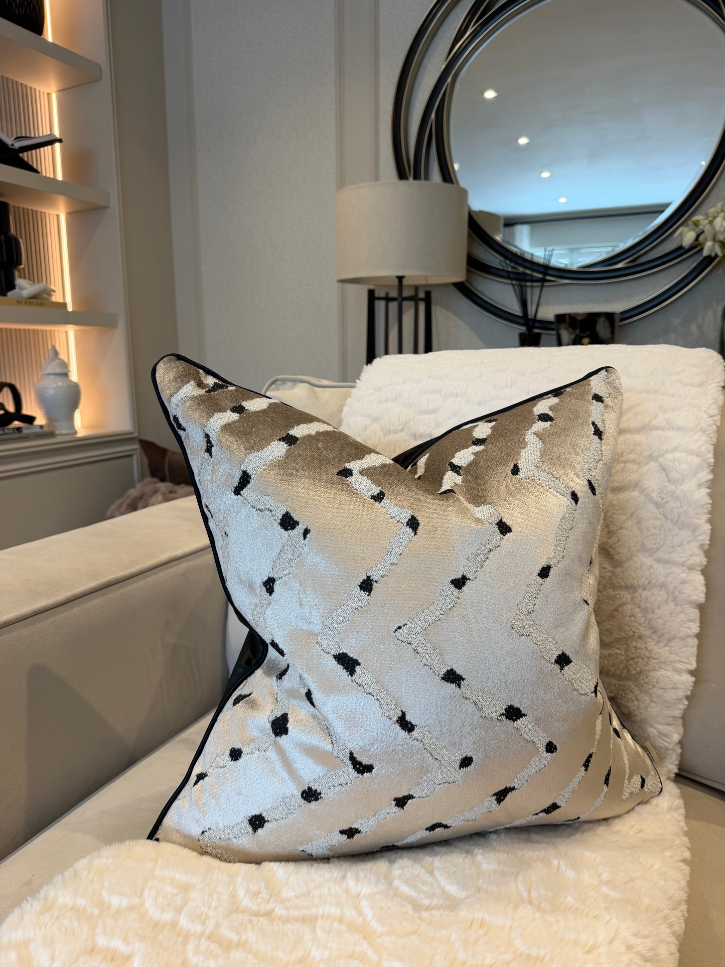 Elara Piped Luxury Cushion