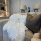Tibet White Faux Fur Throw