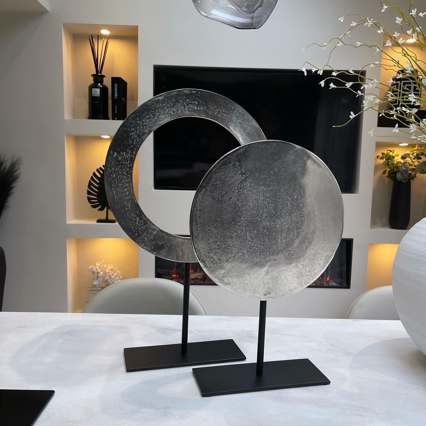 Gasim Round Cut Out Nickel Sculpture