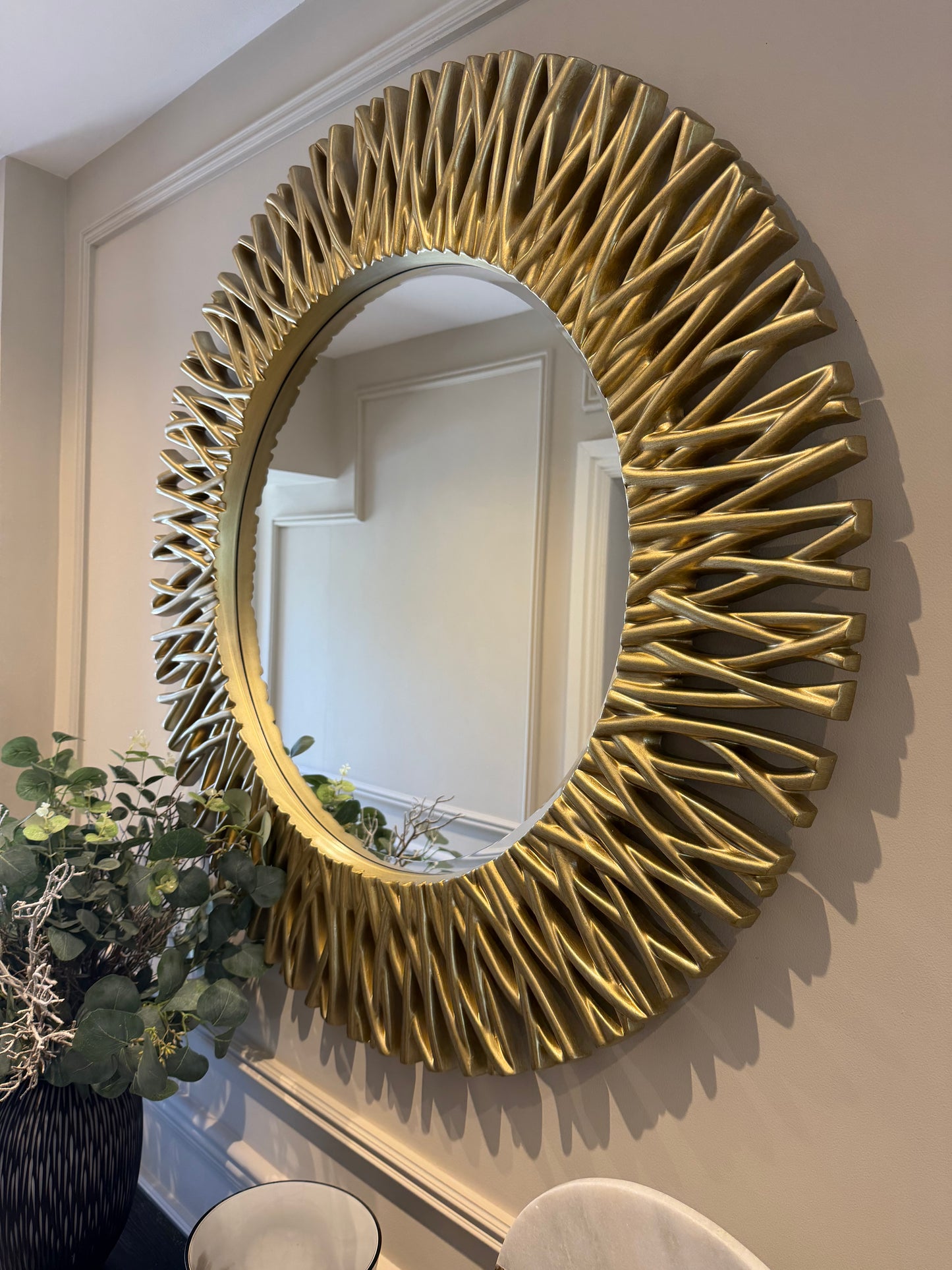 Nova Champagne Round Mirror