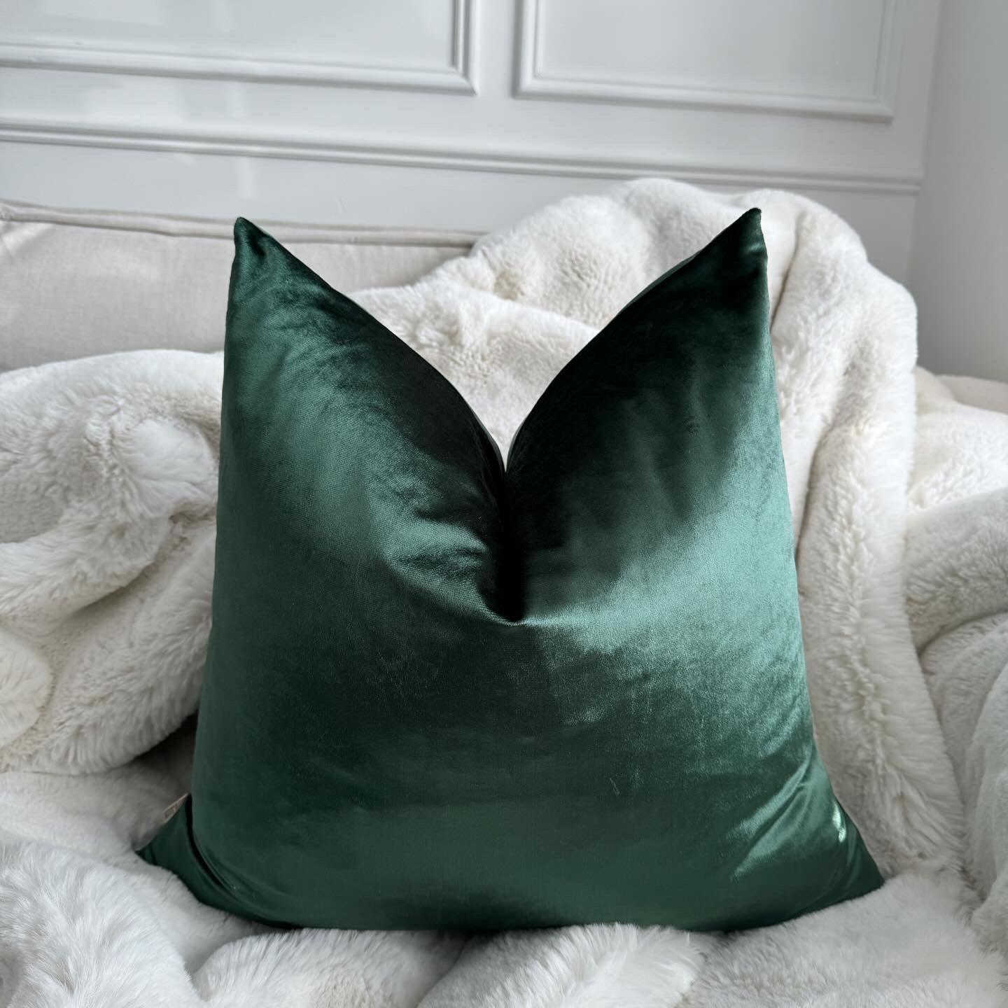 Emerald Green Velvet 20" Cushion