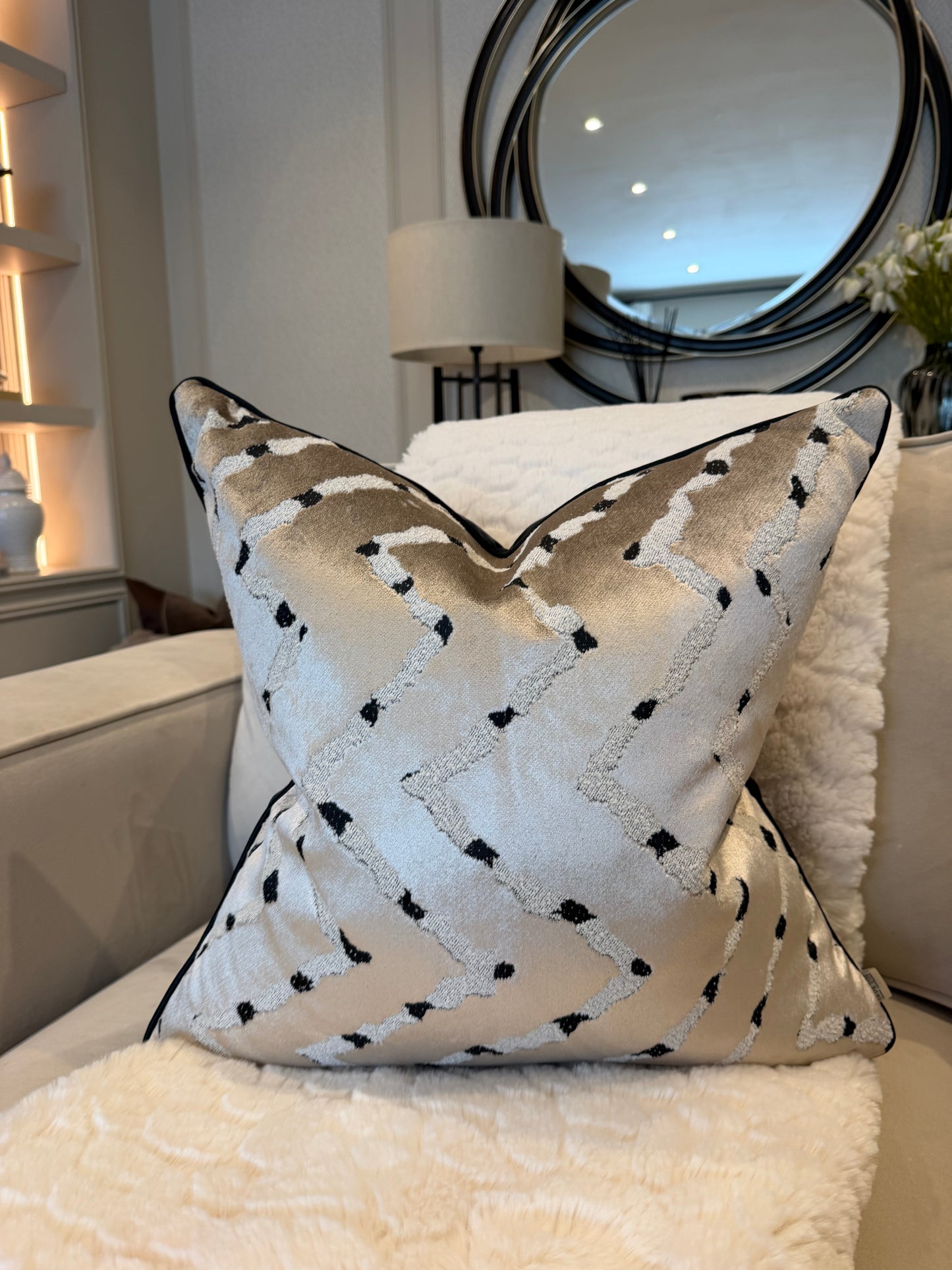 Elara Piped Luxury Cushion