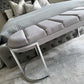 Perrie Grey Tufted Linen Bench