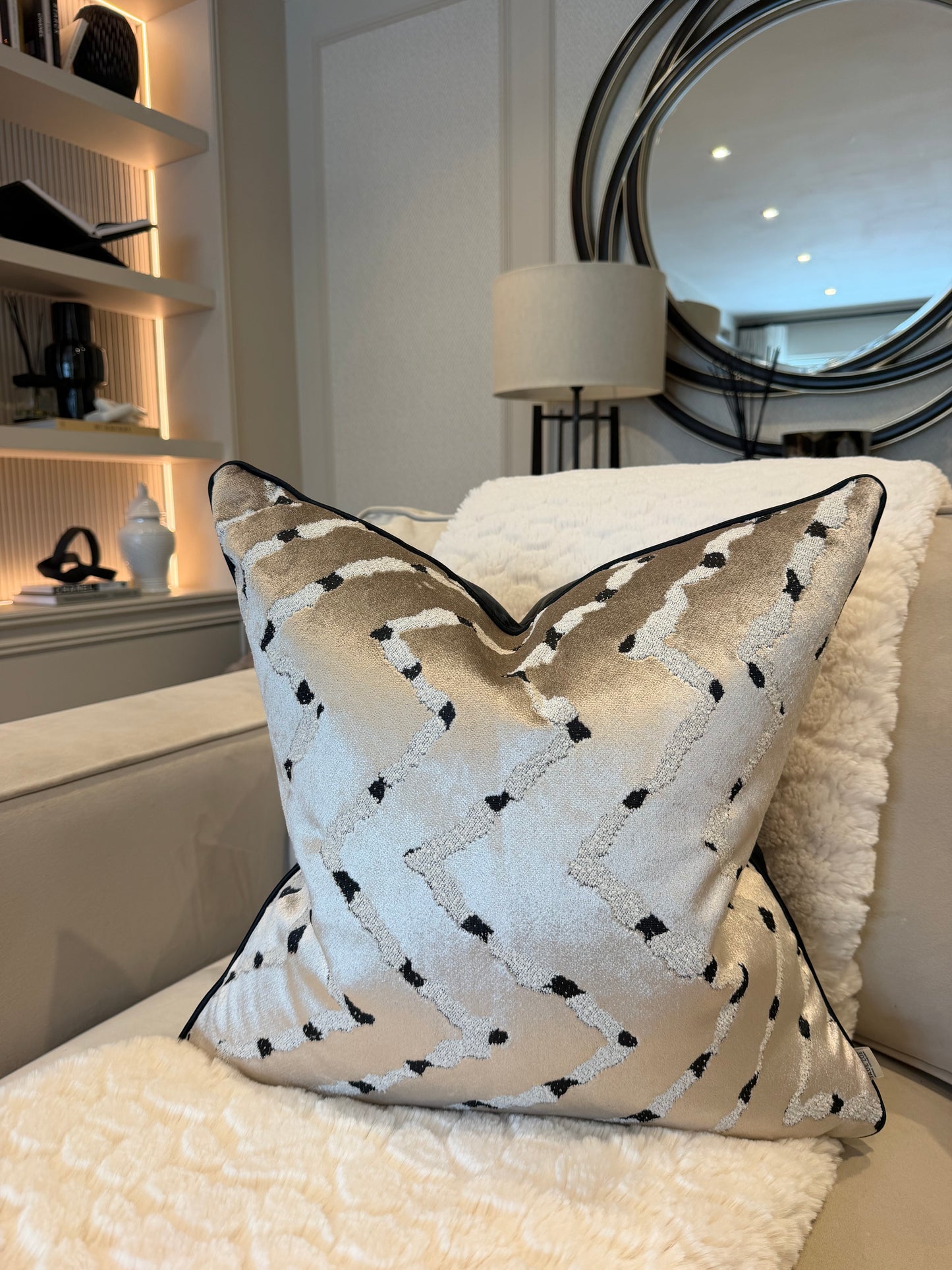 Elara Piped Luxury Cushion