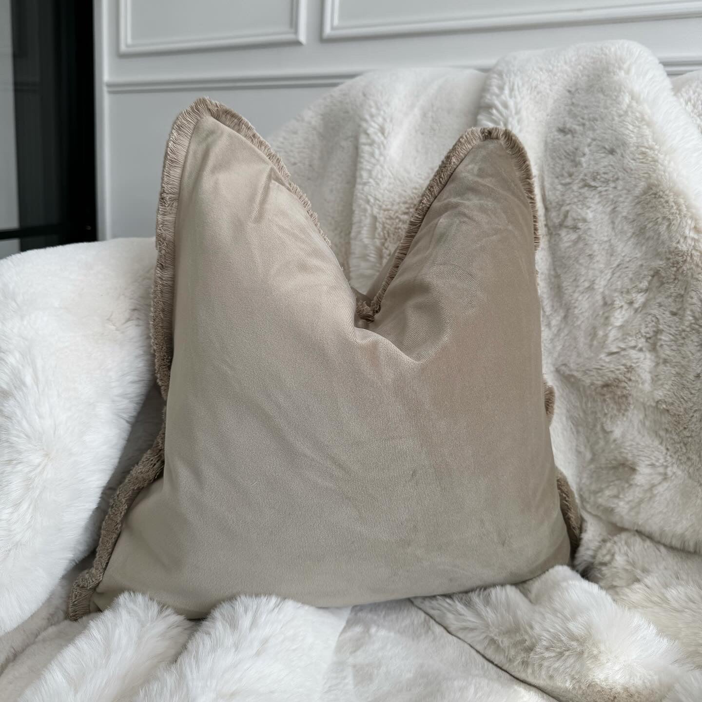 Freya Velvet 18" Cushion Taupe