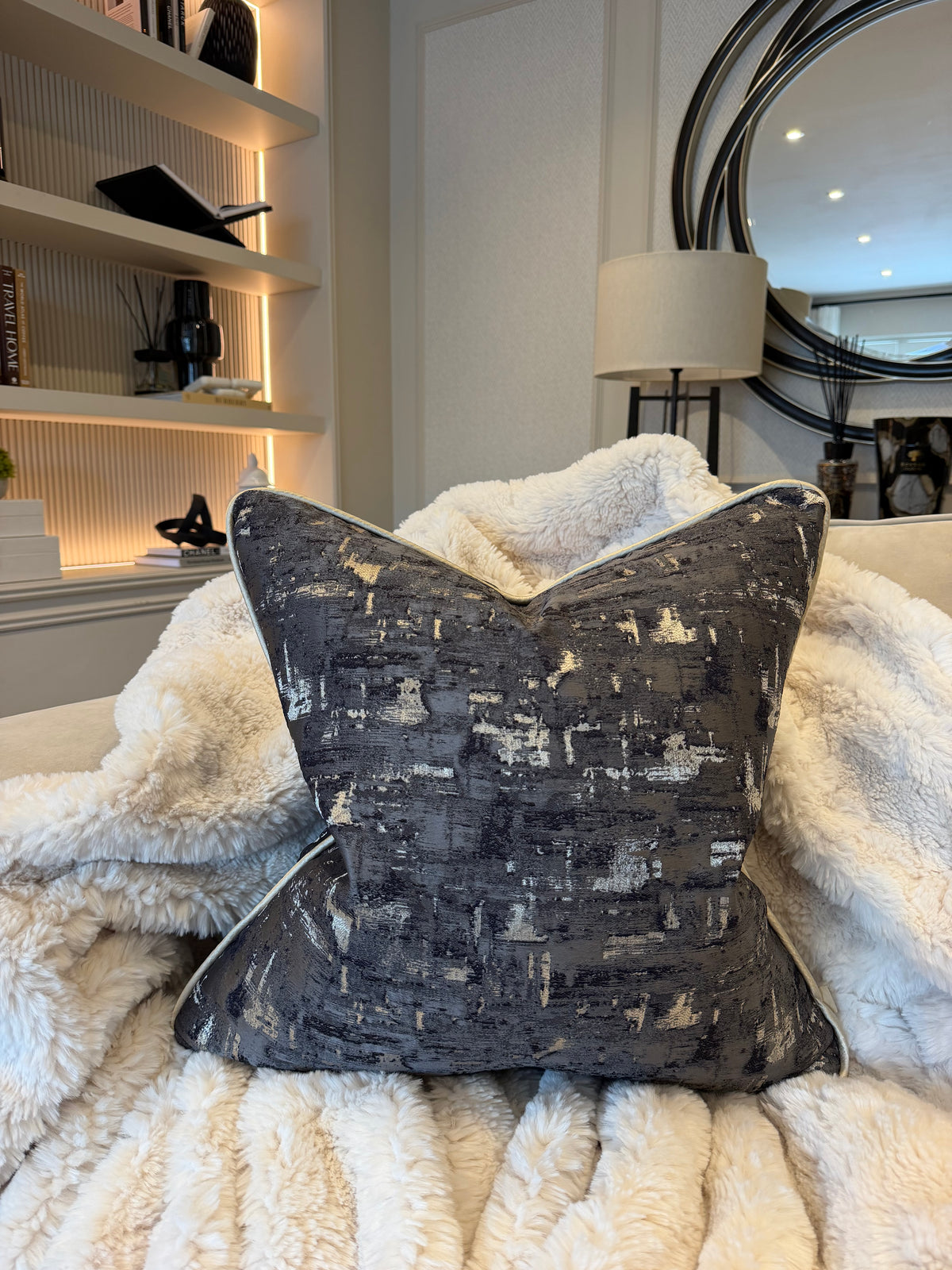 Noir Abstract Luxury Cushion