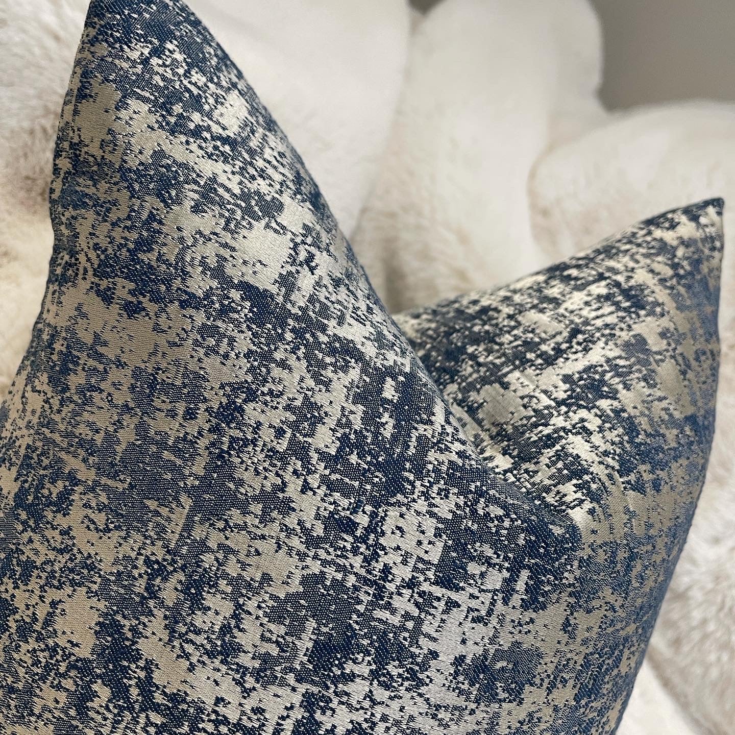 Luca Navy and Gold 13" Cushion