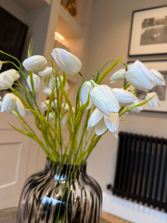 Faux White Fritillaria Stem