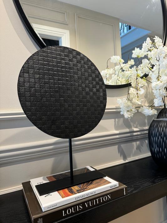 Persegi Black Large Disc Sculpture
