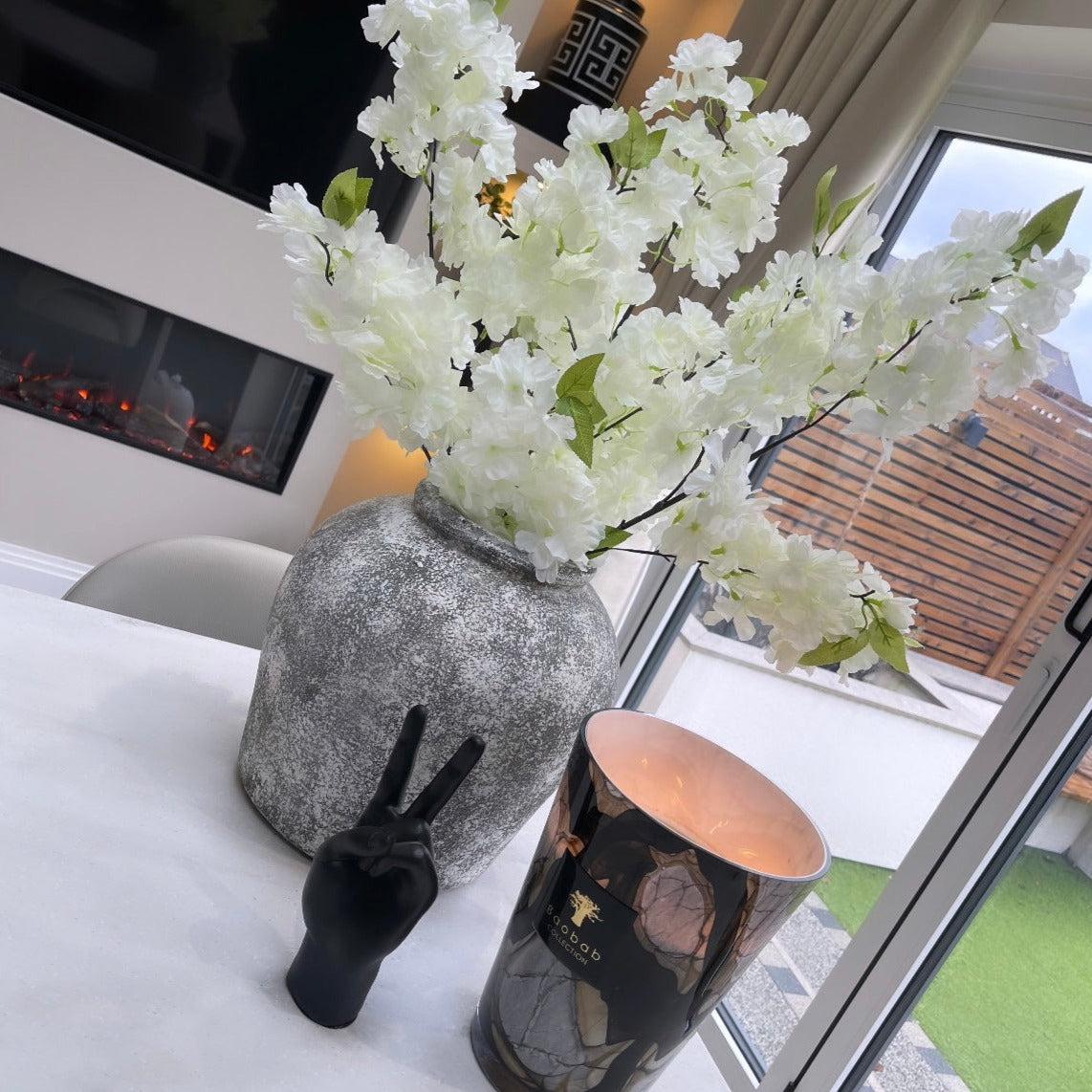 Carnac Aged Stone Ceramic Vase