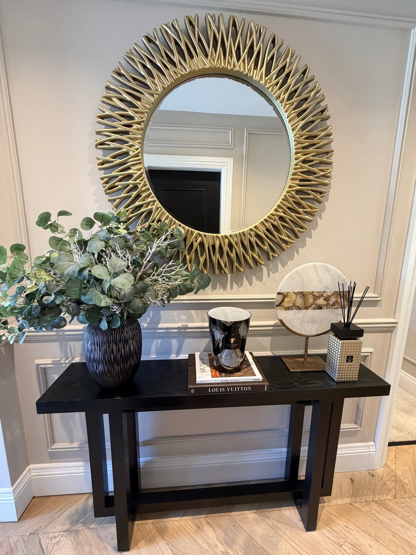 Nova Champagne Round Mirror