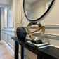 Ribbon Knot Sculpture on Black Wooden Base