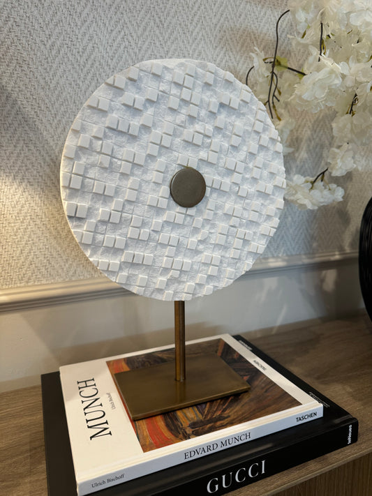 Yvo White Marble Ornament On Base