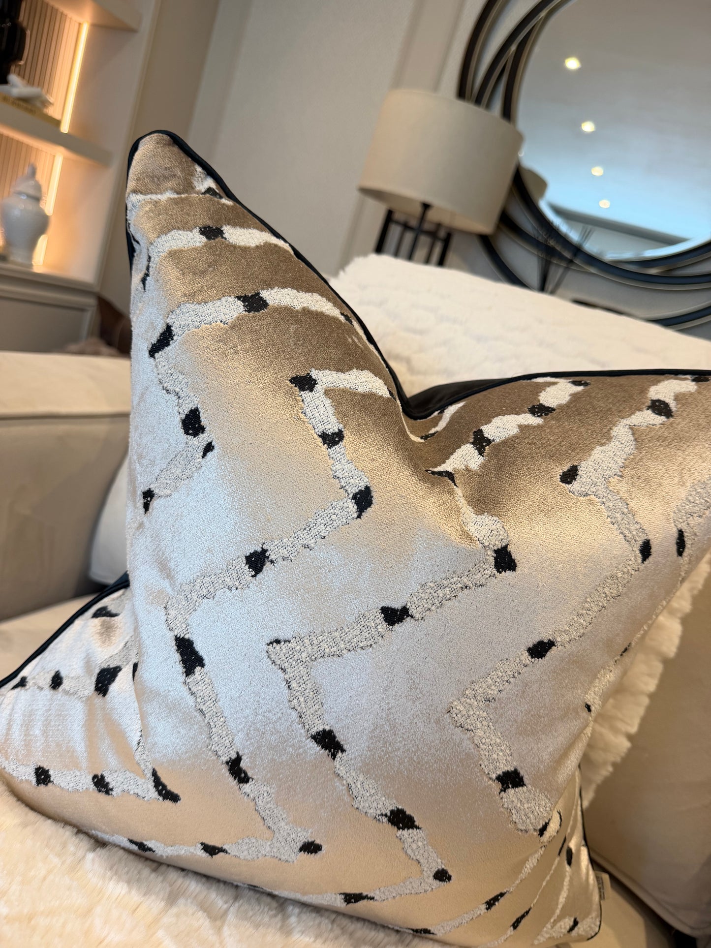 Elara Piped Luxury Cushion
