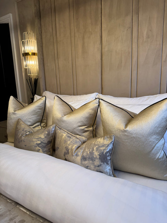 Aurelia Gold Luxury Piped Cushion
