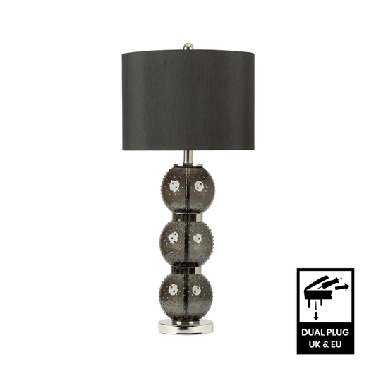 Riley Black Smoked Glass Table Lamp