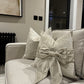 Cream Velvet Bow 18" Cushion