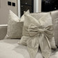 Cream Velvet Bow 18" Cushion