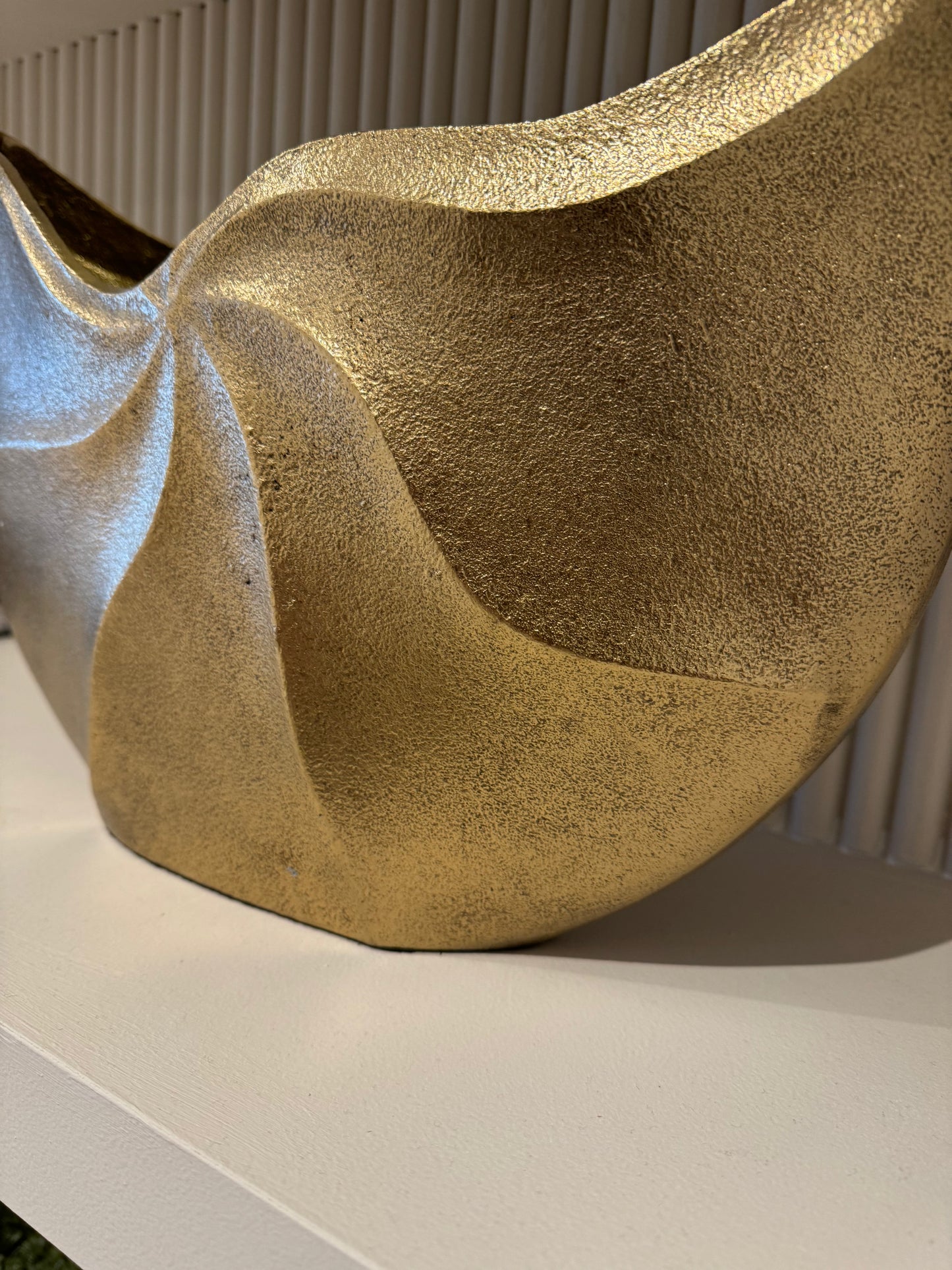 Gold Cast Swirl Textured Vase