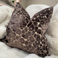 Leopard Velvet Cut 16" Chocolate Cushion