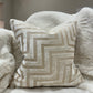 Maze Velvet Cut 16" Ivory Cushion