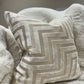 Maze Velvet Cut 16" Ivory Cushion