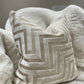 Maze Velvet Cut 22" Ivory Cushion