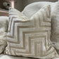 Maze Velvet Cut 16" Ivory Cushion