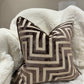 Maze Velvet Cut 22" Chocolate Cushion