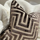 Maze Velvet Cut 22" Chocolate Cushion